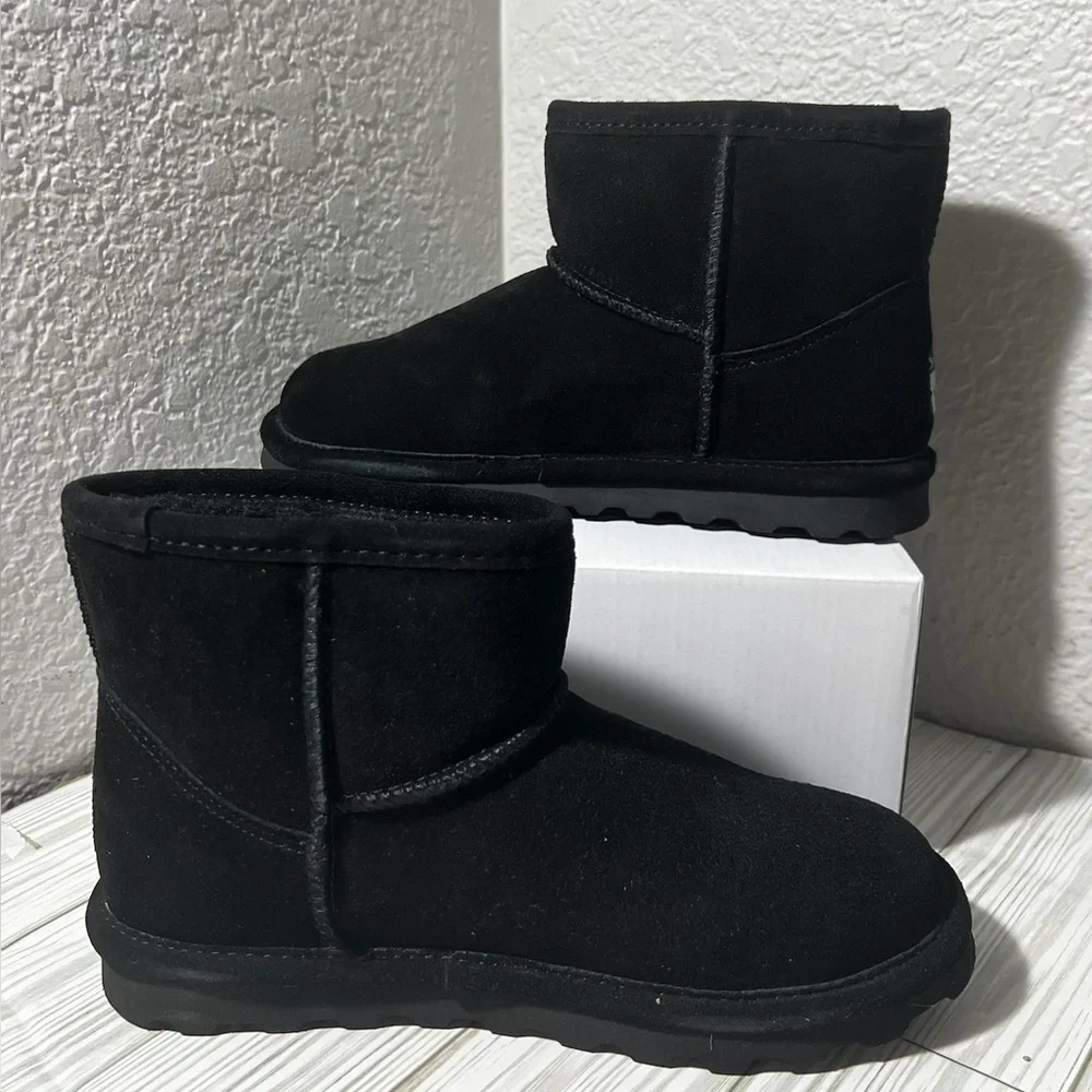 Bearpaw Alyssa Girl’s Suede‎ Winter Boots black size 4 youth waterproof